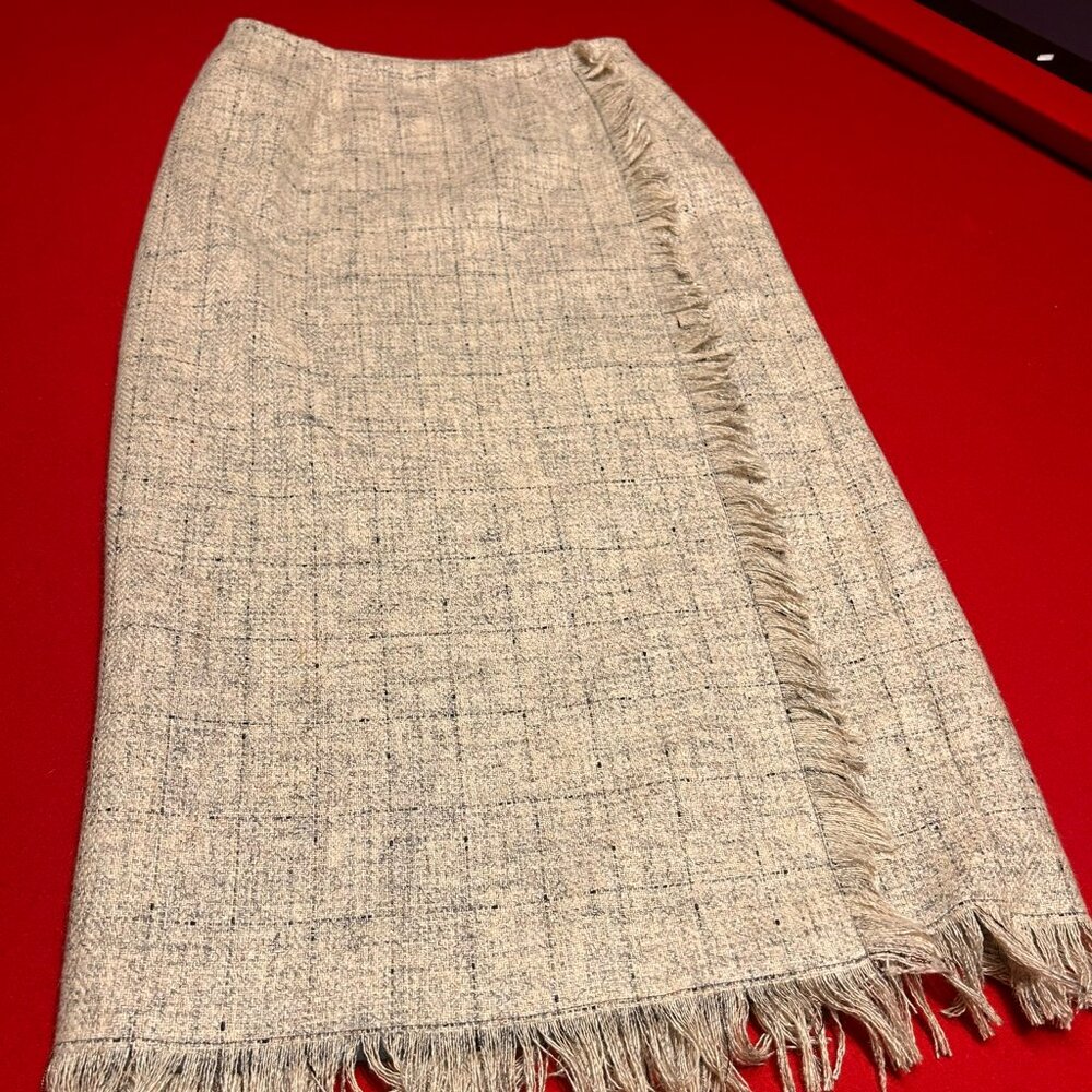 Canadian Wool Wrapped Fringed Long Skirt | Angela Lozano | One-of-a-Kind